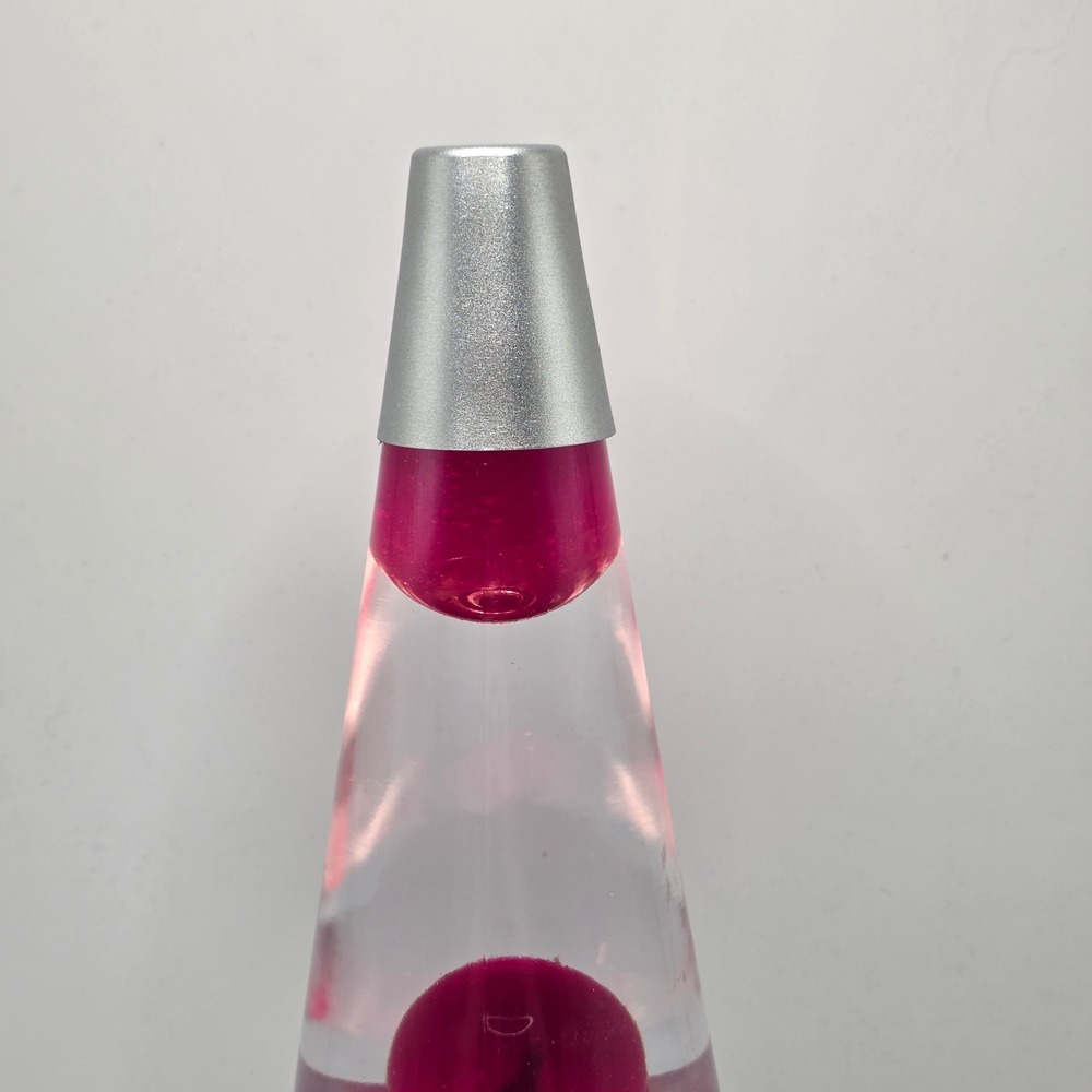 Lava Lite Motion Lamp Ruby Red Wax Silver Base Retro Mid Century Modern Decor - Picture 4 of 14